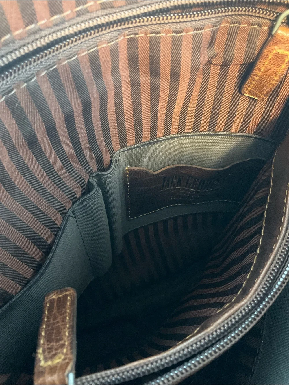 JACK GEORGES Voyager Leather Backpack/Sling Leather Unisex Brown